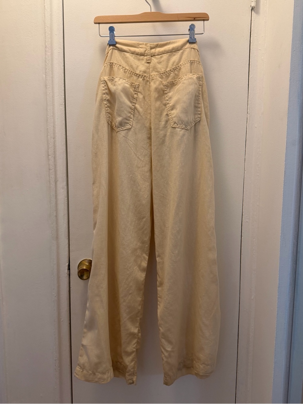 Maison Hotel Marisa High-Waist Wide Leg Linen Pants in Beige S - Picture 4 of 9